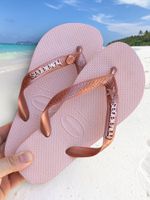 Havaianas Top Rosa Ballet + Escrita Rose + Concha e Estrela Rose