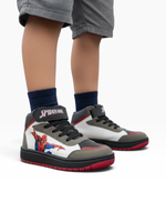 Tênis Cano Alto Juvenil Spider Marvel MSP22DY Branco Preto Grafite