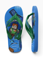 Havaianas Infantil Top Minecraft Azul Brilhante 