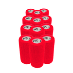 Caixa 12 Rolos Evo Tape Coesiva 10cm - Vermelha