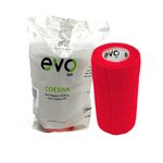 Caixa 12 Rolos Evo Tape Coesiva 10cm - Vermelha