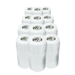 Caixa 12 Rolos Bandagem Evo Tape Coesiva W 10cm - Branca