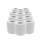 Caixa 12 Rolos Bandagem Evo Tape Coesiva W 5cm - Branca