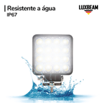 Kit 2 Farol LED Quadrado 48w 16 Leds 12v - 24v 6500k Aluminio