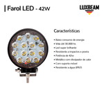 Kit 2 Farol LED Redondo 42w 14 Leds 12v - 24v 6500k Aluminio