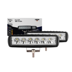 Kit 2 Farol LED Retangular 18w 6 Leds 12v - 24v 6500k Aluminio