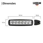 Kit 2 Farol LED Retangular 18w 6 Leds 12v - 24v 6500k Aluminio
