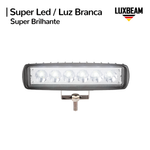 Kit 2 Farol LED Retangular 18w 6 Leds 12v - 24v 6500k Aluminio
