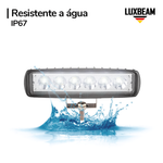 Kit 2 Farol LED Retangular 18w 6 Leds 12v - 24v 6500k Aluminio