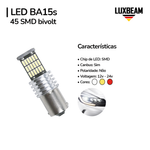 Lâmpada LED 1 Polo 45 SMD Canbus 1156 BA15s 12v 24v