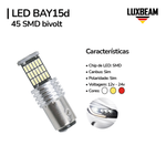 Lâmpada LED 2 Polos 45 SMD Canbus 1157 BAY15d 12v 24v