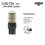 Lâmpada LED T20 2 Polos Canbus 144 SMD 12v