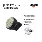 Lâmpada LED T20 2 Polos 22 SMD 12v
