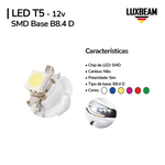 Lâmpada LED T5 1 SMD Base B8.4 D 12v