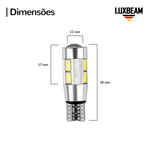 Lâmpada LED T10 Canbus 10 SMD 12v