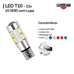 Lâmpada LED T10 Canbus 10 SMD 12v