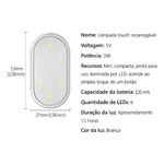 Luz LED Interior Universal Recarregavel USB com Imã