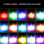 Kit 2 Lâmpada LED T10 RGB com controle remoto 12v