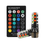 Kit 2 Lâmpada LED T10 RGB com controle remoto 12v