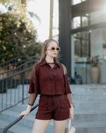 CONJUNTO LINHO MARIANA - MARROM