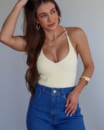 BODY ALICIA CANELADO - AMARELO