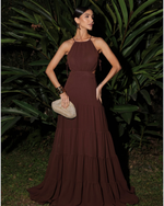 VESTIDO LONGO YASMIN - MARROM 