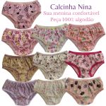 Kit 6 Calcinhas Infantis Nina - 100% Algodão – Meninas 1 a 9 Anos