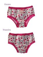  Kit atac. 20 un - Calcinha infantil Belle - Algodão com acabamentos de rendinha 