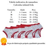 CALCINHA INFANTIL  LILA ALGODÃO COM CÓS