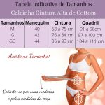 Calcinha alta cottom, lateral dupla, cores sortidas kit 5 un