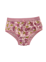 Calcinha infantil de algodão com cós, estampas variadas, kit com 6 uni