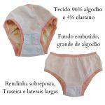 Calcinha infantil extra macia com rendinha - kit 6 un