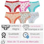 Calcinha infantil extra macia com rendinha - kit 6 un