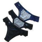 Calcinhas de algodão com lateral de renda - Kit 3 un