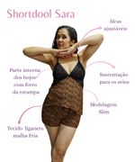 Combo Pijama Shortdool Sara + Tanga regulável 