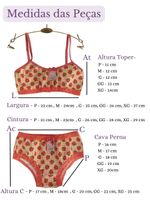 Conjunto de calcinha e top infantil Belinha - kit 3 un