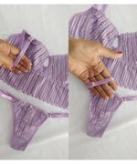 Conjunto lingerie Lívia - Cropped de renda e tanga regulável - Lilas