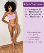 Conjunto lingerie Lívia - Cropped de renda e tanga regulável - Lilas