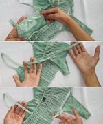 Conjunto lingerie Lívia - Cropped de renda e tanga regulável - Verde