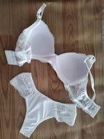 Conjunto lingerie renda, bojo triangular, sem aros - Branco