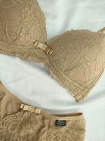 Conjunto lingerie renda, bojo triangular, sem aros - Canela