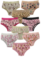 kit - 10 calcinha infantil de algodão com cós estampas divertidas e delicadas