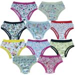 kit - 10 calcinha infantil de algodão com cós estampas divertidas e delicadas