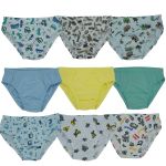 Kit - Cueca Infantil Slip Estampada 100% algodão, 10 un
