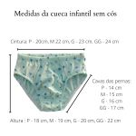 Kit - Cueca Infantil Slip Estampada 100% algodão, 10 un