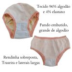 kit 10 un - Calcinha infantil extra macia com rendinha