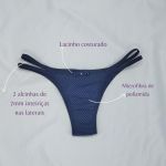 kit 4 Tangas String, dupla tira lateral, Microfibra poá
