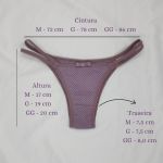kit 4 Tangas String, dupla tira lateral, Microfibra poá