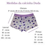 Trio de Calcinha Boxer infanto/juvenil Duda