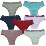Calcinhas Premium de Cottom Adulto, Cintura Alta com Cós kit 7 uni
